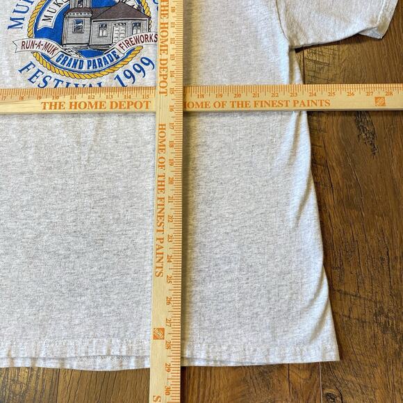 Vintage 1999 Run A Muk Fistival T-Shirt Mukilteo Lighthouse Hanes Comfort T XL - Picture 5 of 5